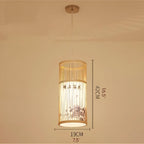 Ypres | Creative Drum Japanese Chandelier made of Bamboo and Silk for Bedroom
