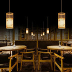 Ypres | Creative Drum Japanese Chandelier made of Bamboo and Silk for Bedroom