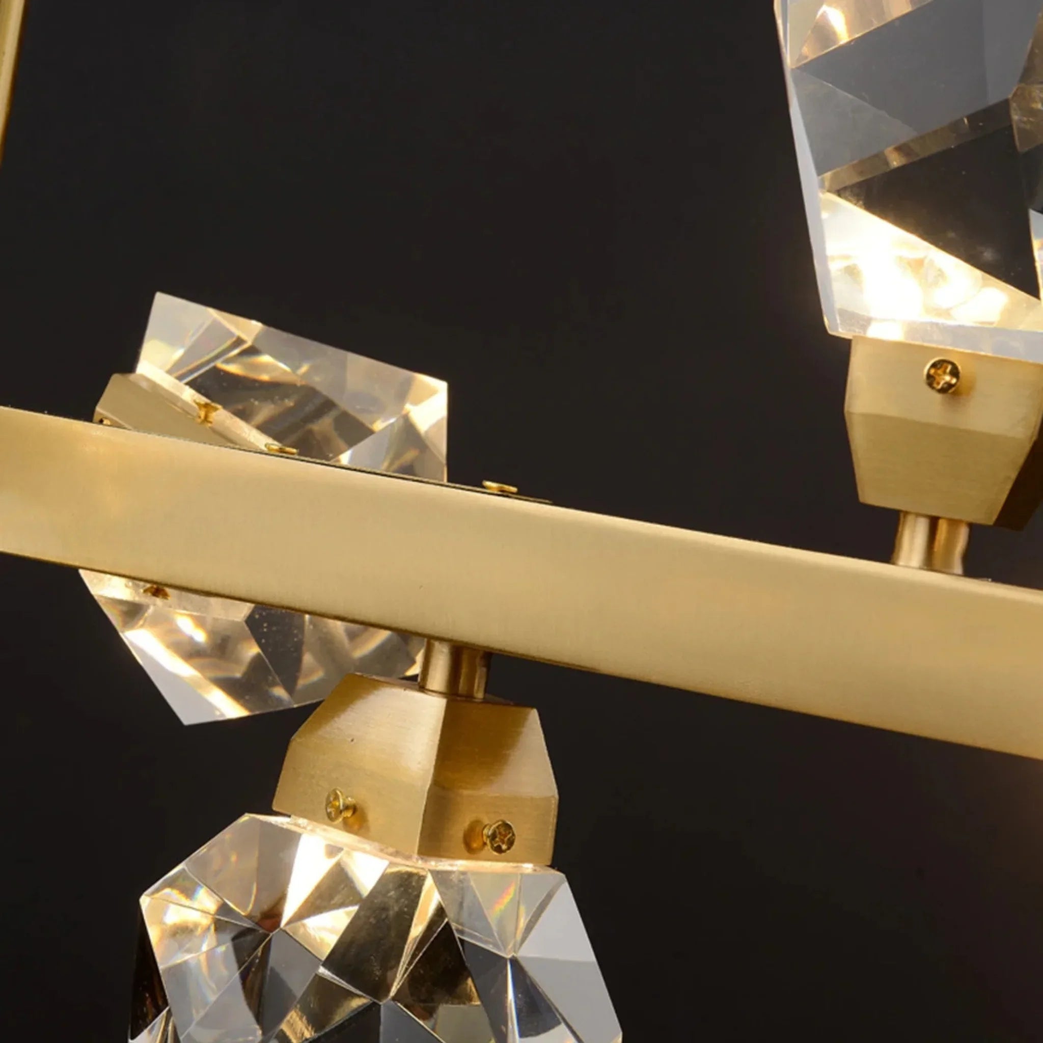 Zagarise | Circle/Linear Diamond Crystal Chandelier for Bedroom