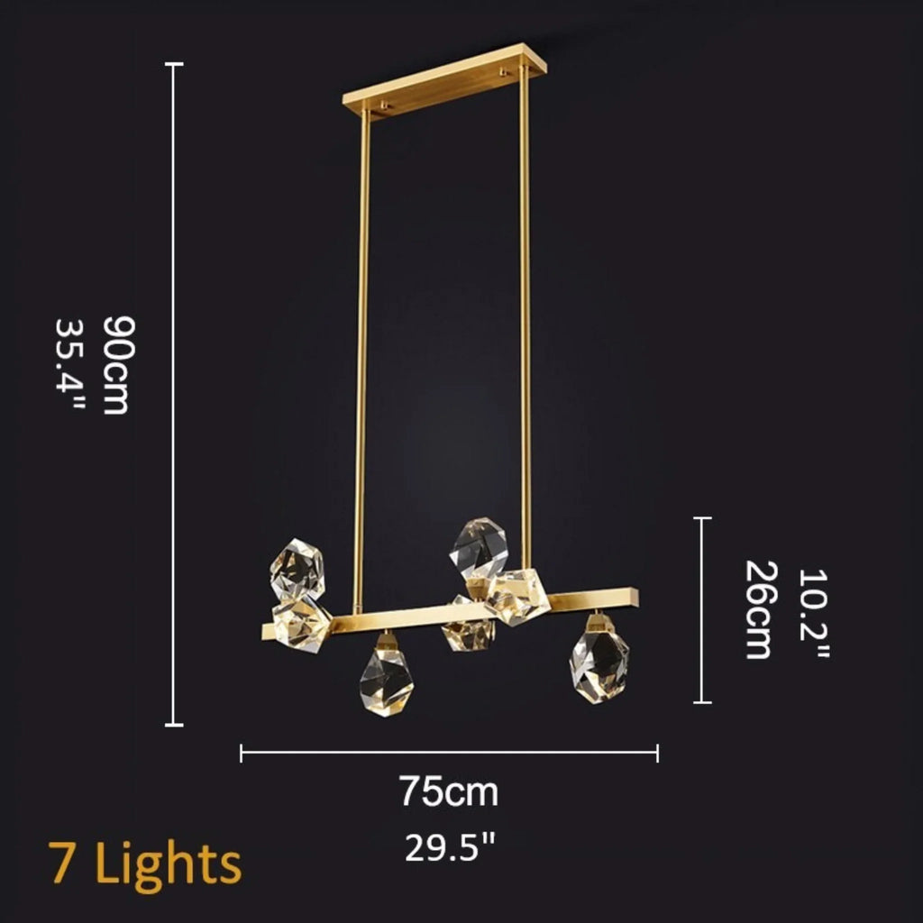 Zagarise | Circle/Linear Diamond Crystal Chandelier for Bedroom