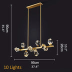 Zagarise | Circle/Linear Diamond Crystal Chandelier for Bedroom