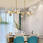 Zagarise | Circle/Linear Diamond Crystal Chandelier for Bedroom