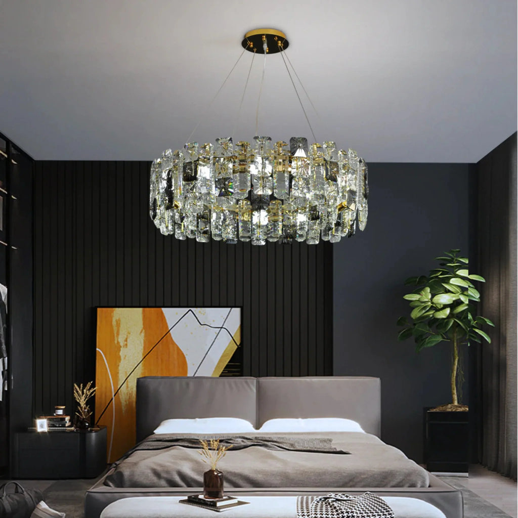 Zambrone | Luxury Round Crystal Chandelier for Living Room, Dia 19.7''