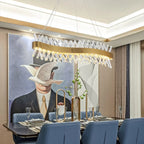 Zanica | Modern Round Gold Led Crystal Chandelier