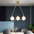 Zavattarello | Gold Rectangle Copper Glass Chandelier For Dining Room