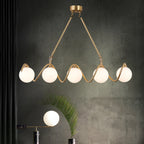 Zavattarello | Gold Rectangle Copper Glass Chandelier For Dining Room