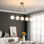 Zavattarello | Gold Rectangle Copper Glass Chandelier For Dining Room