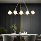 Zavattarello | Gold Rectangle Copper Glass Chandelier For Dining Room