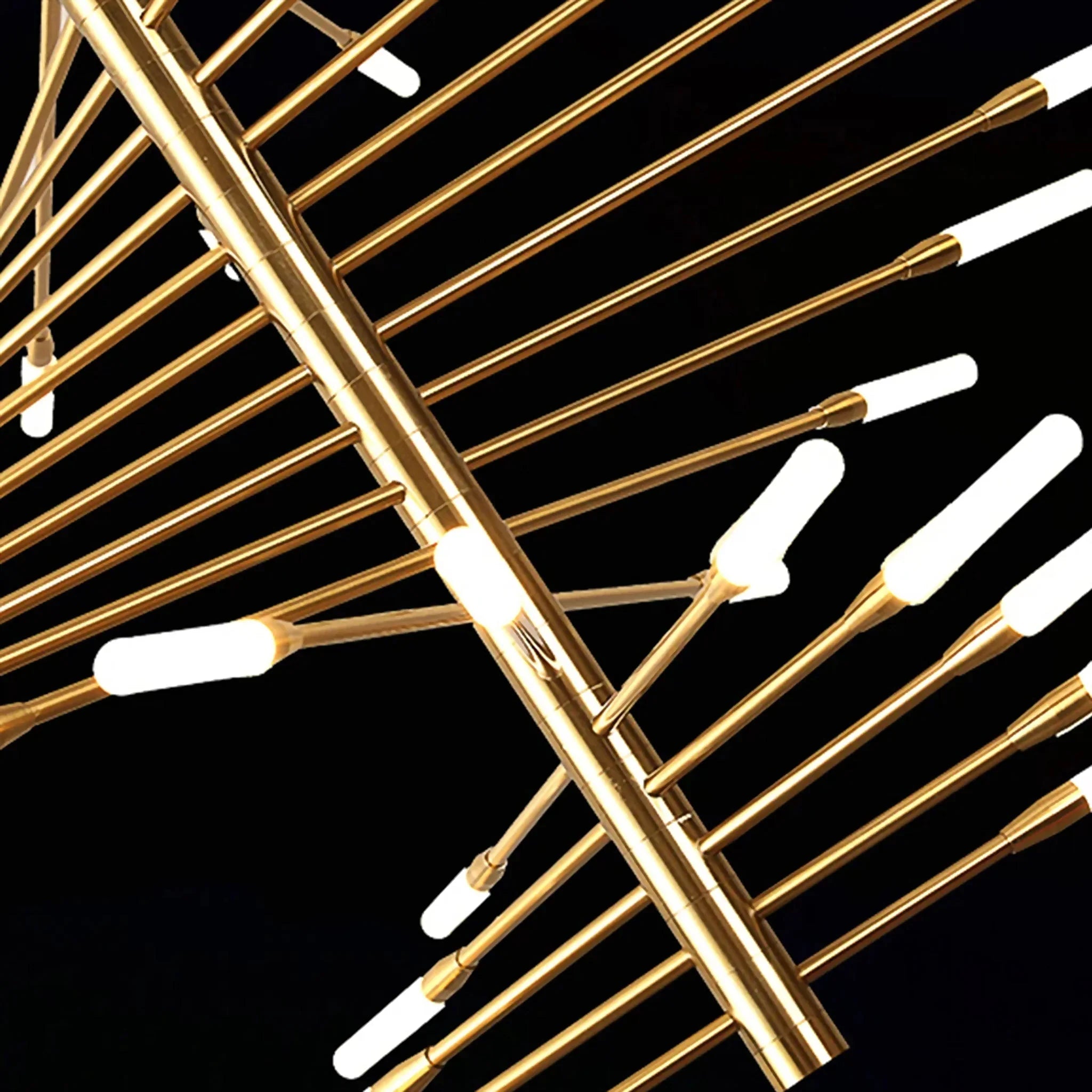 Zungri Duplex Firework Shape LED Chandelier, Black, 39.4', Warm Light