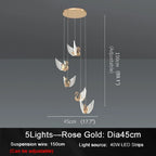 Swan Design Gold Chandelier