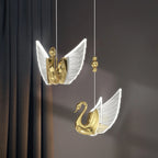 Swan Design Gold Chandelier