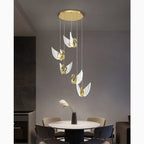 Swan Design Gold Chandelier