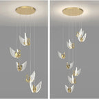 Swan Design Gold Chandelier