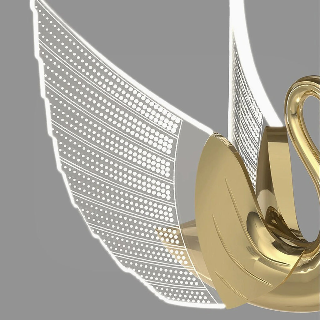 Swan Design Gold Chandelier