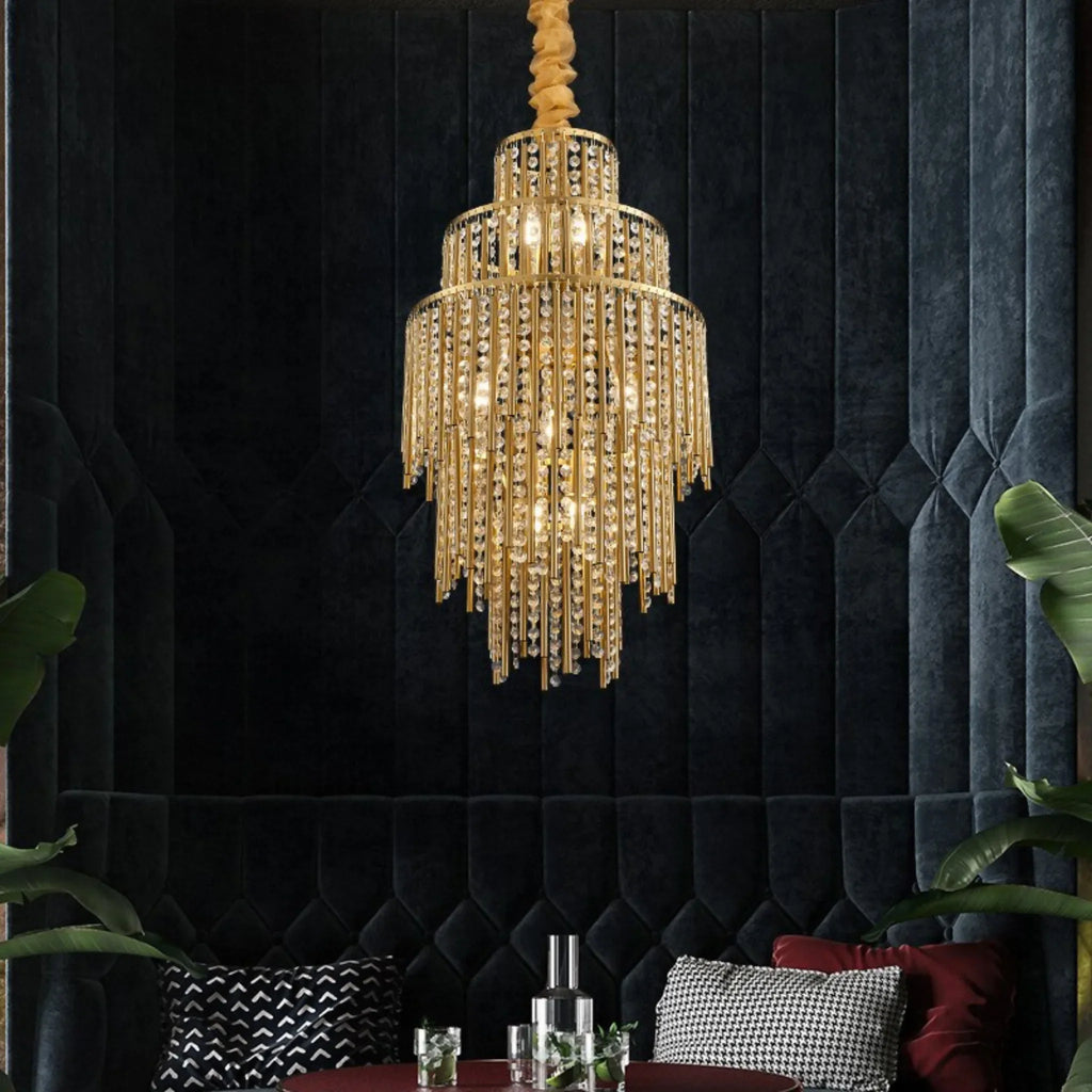 Antibes | Luxury Gold Chandelier With Crystal Balls