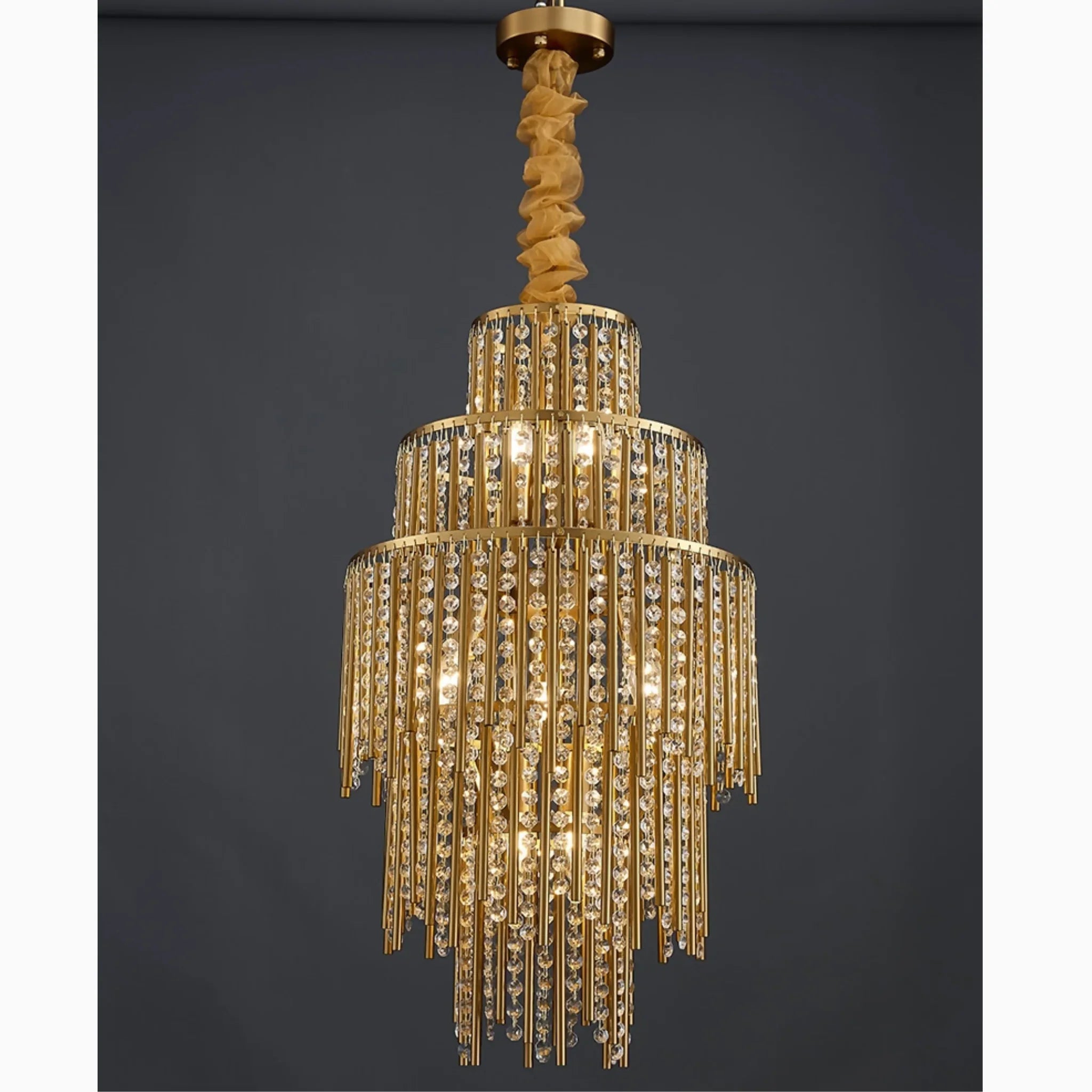 Antibes | Luxury Gold Chandelier With Crystal Balls