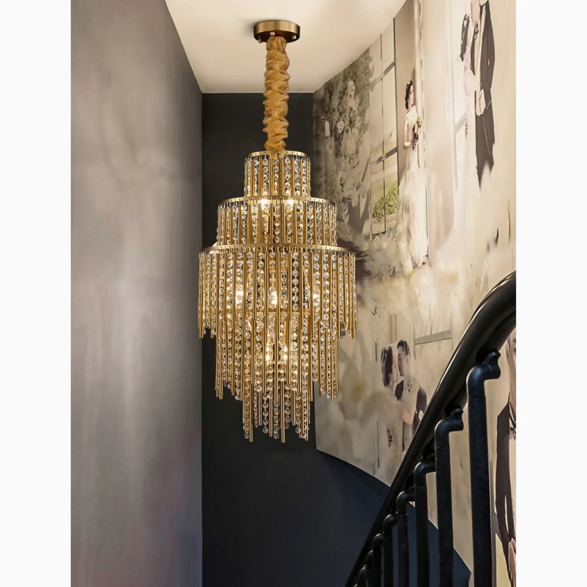 Antibes | Luxury Gold Chandelier With Crystal Balls