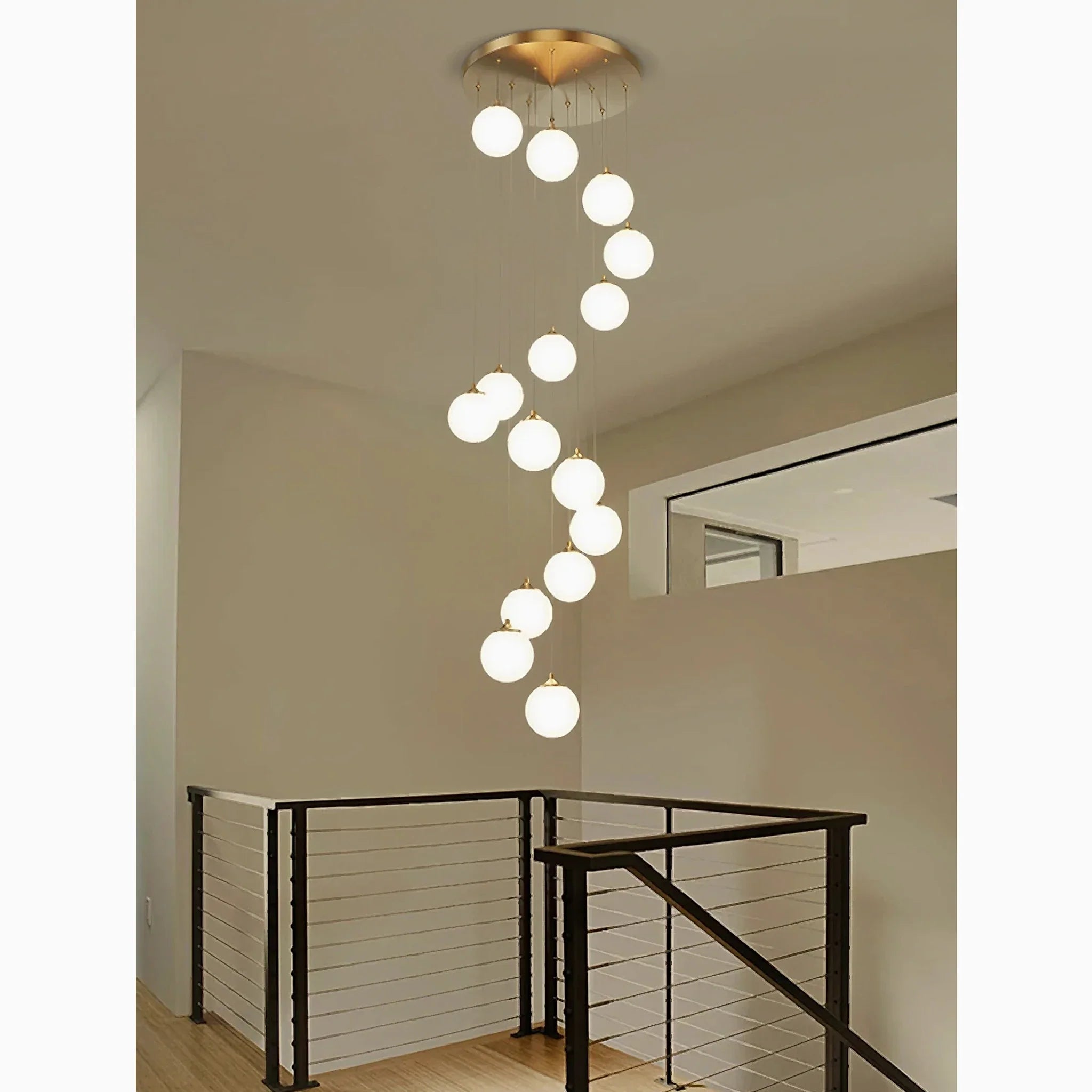 Aspremont | Hanging Copper Balls Staircase Chandelier