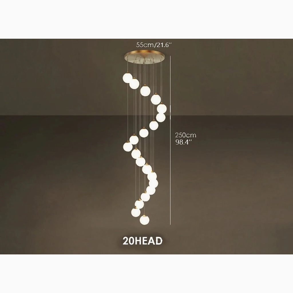 Aspremont | Hanging Copper Balls Staircase Chandelier