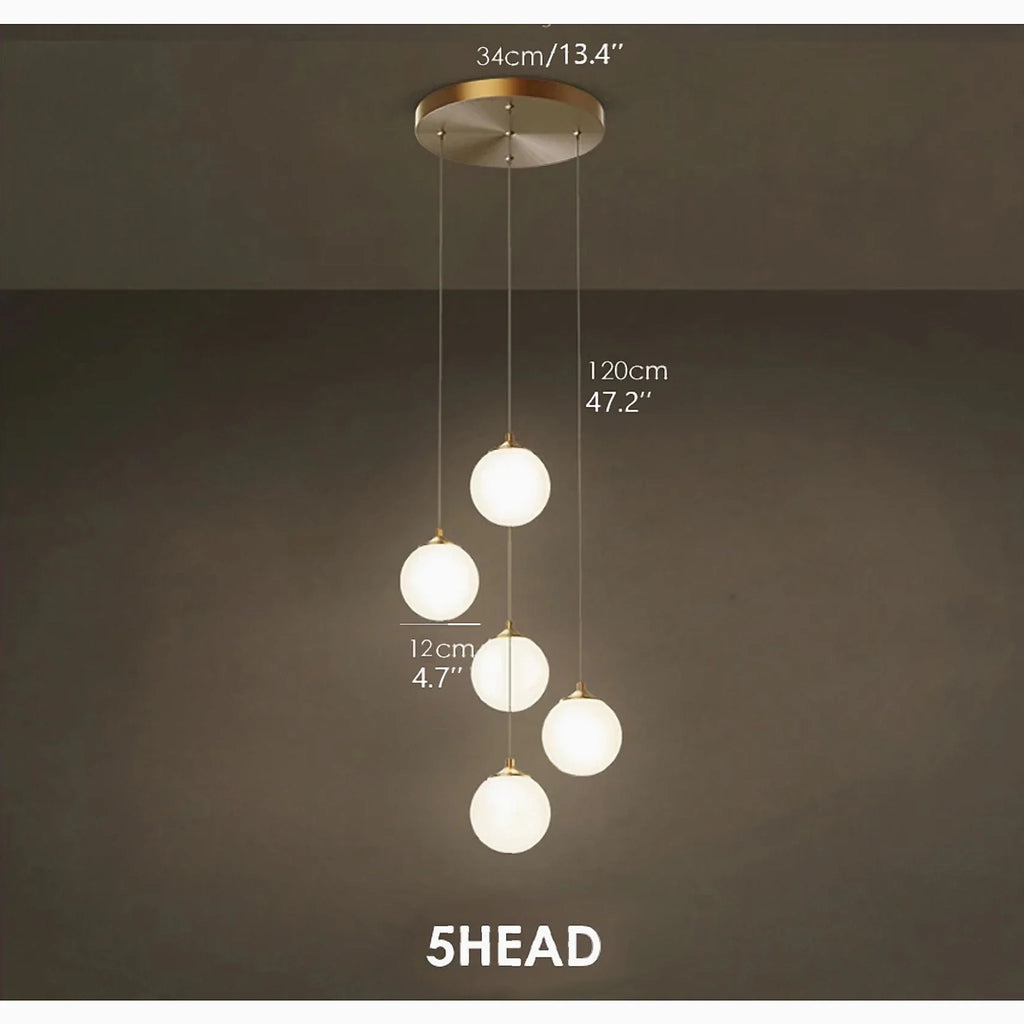 Aspremont | Hanging Copper Balls Staircase Chandelier