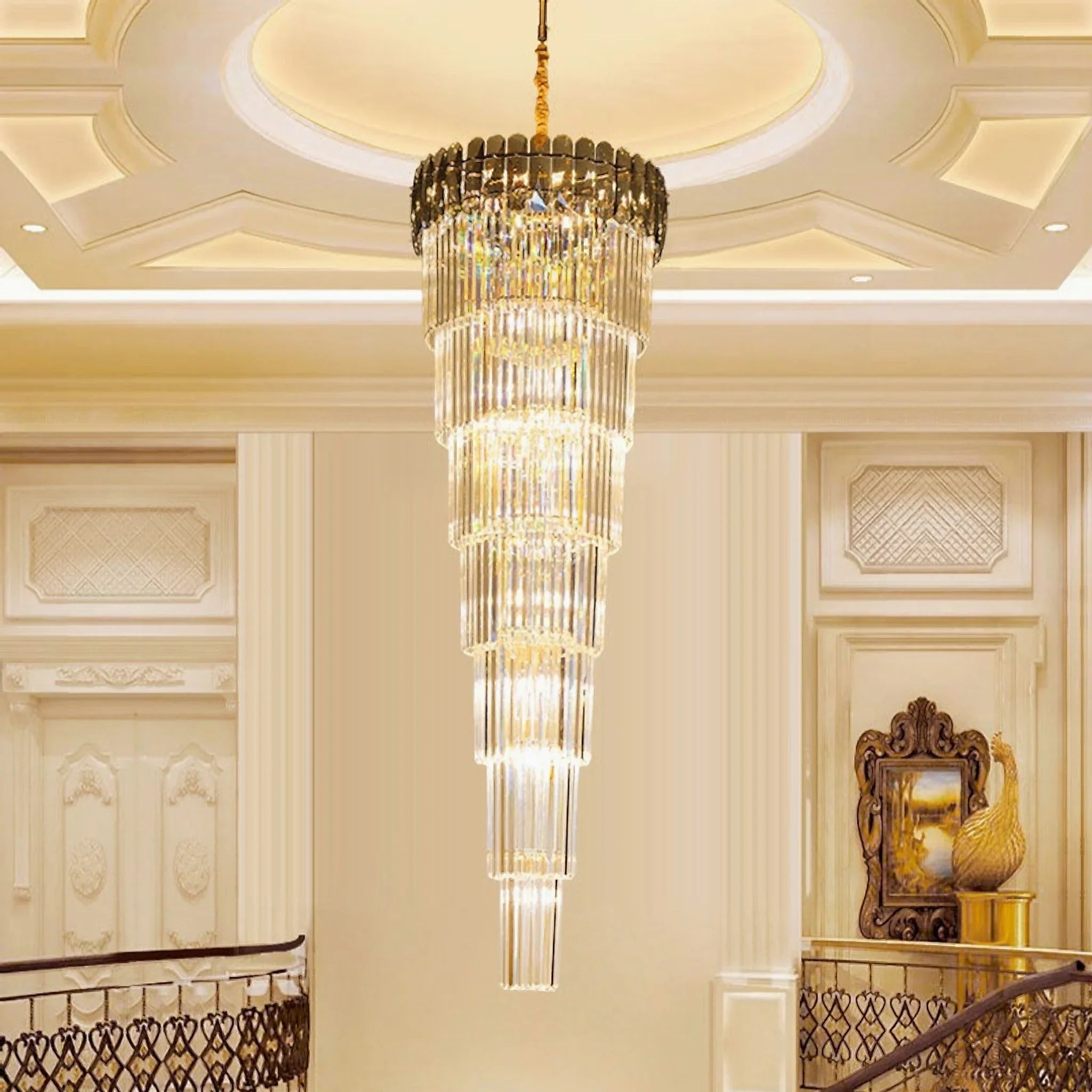Belvedere | Royal Long Crystal Chandelier For Staircase