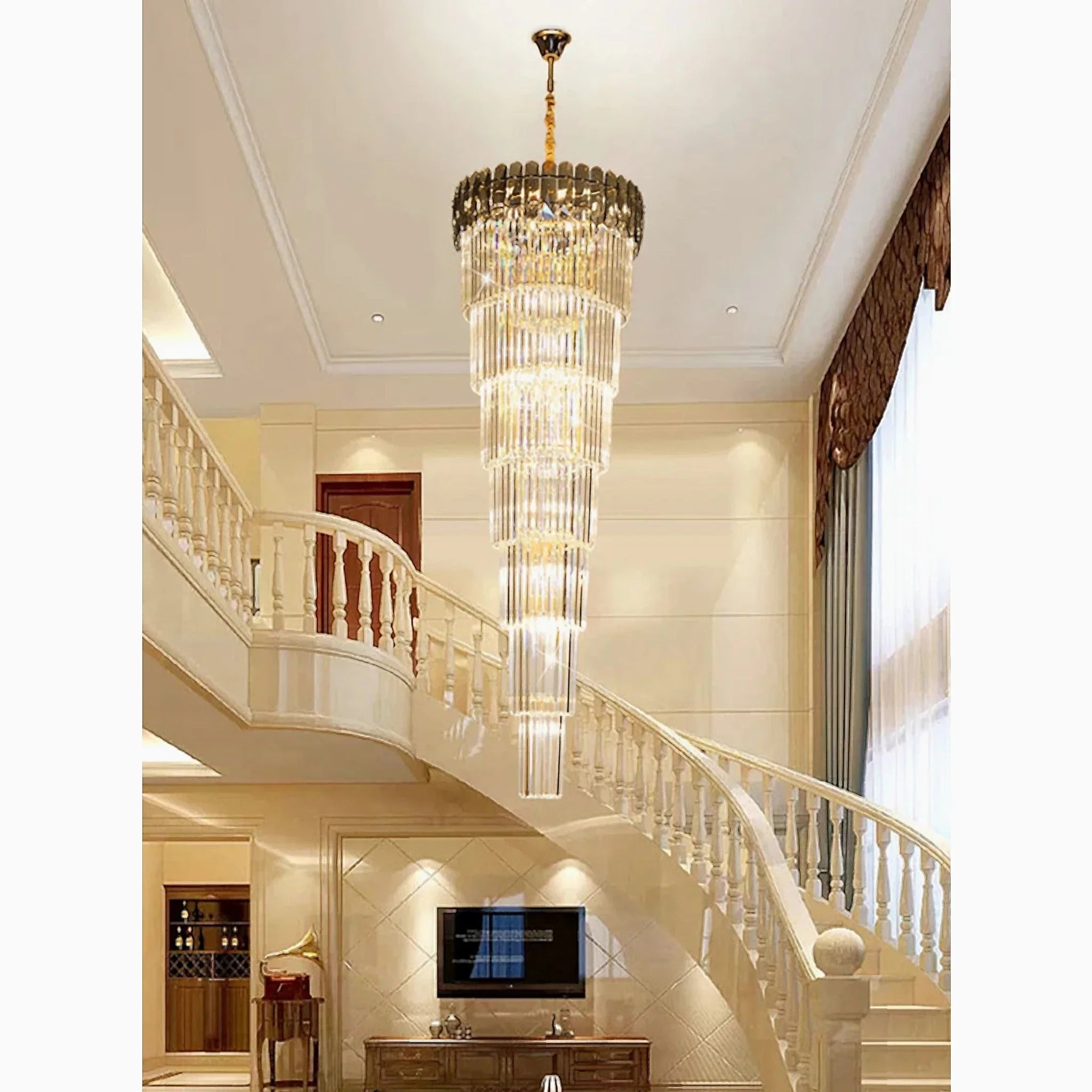 Belvedere | Royal Long Crystal Chandelier For Staircase