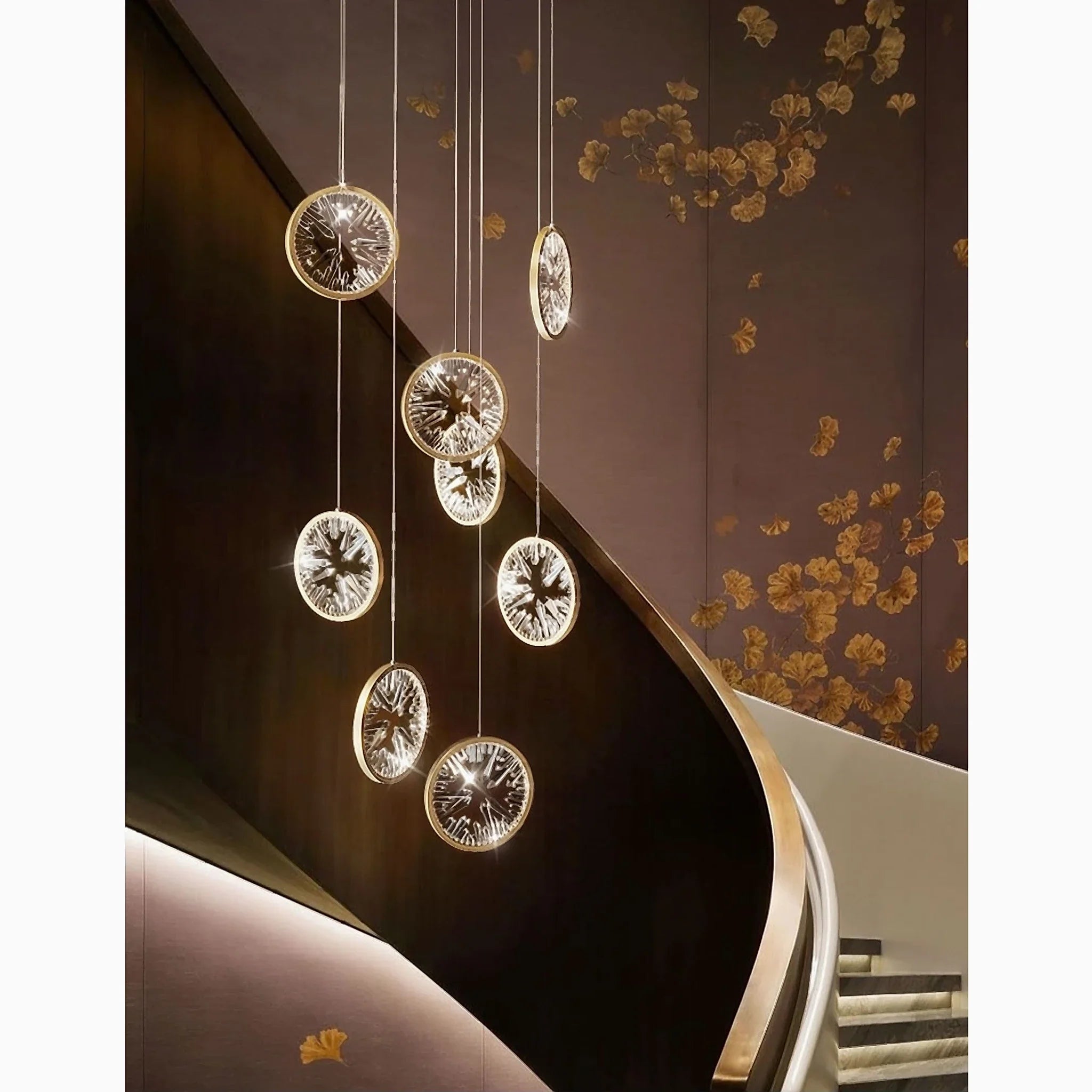 Bezaudun-les-Alpes | Gold Rings Crystal Chandelier