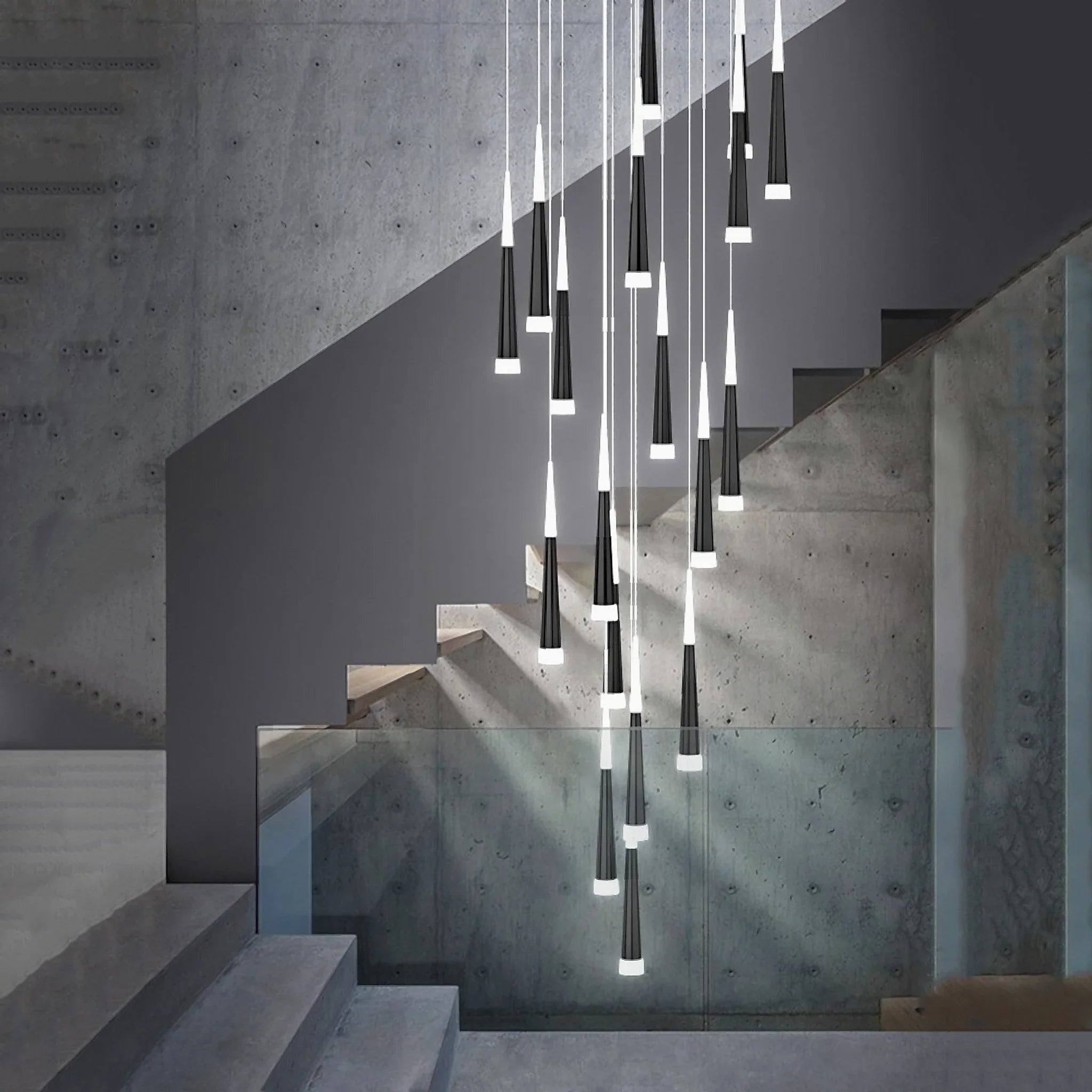 Cantaron | Modern Hanging Gold/Black Meteor Shower Chandelier