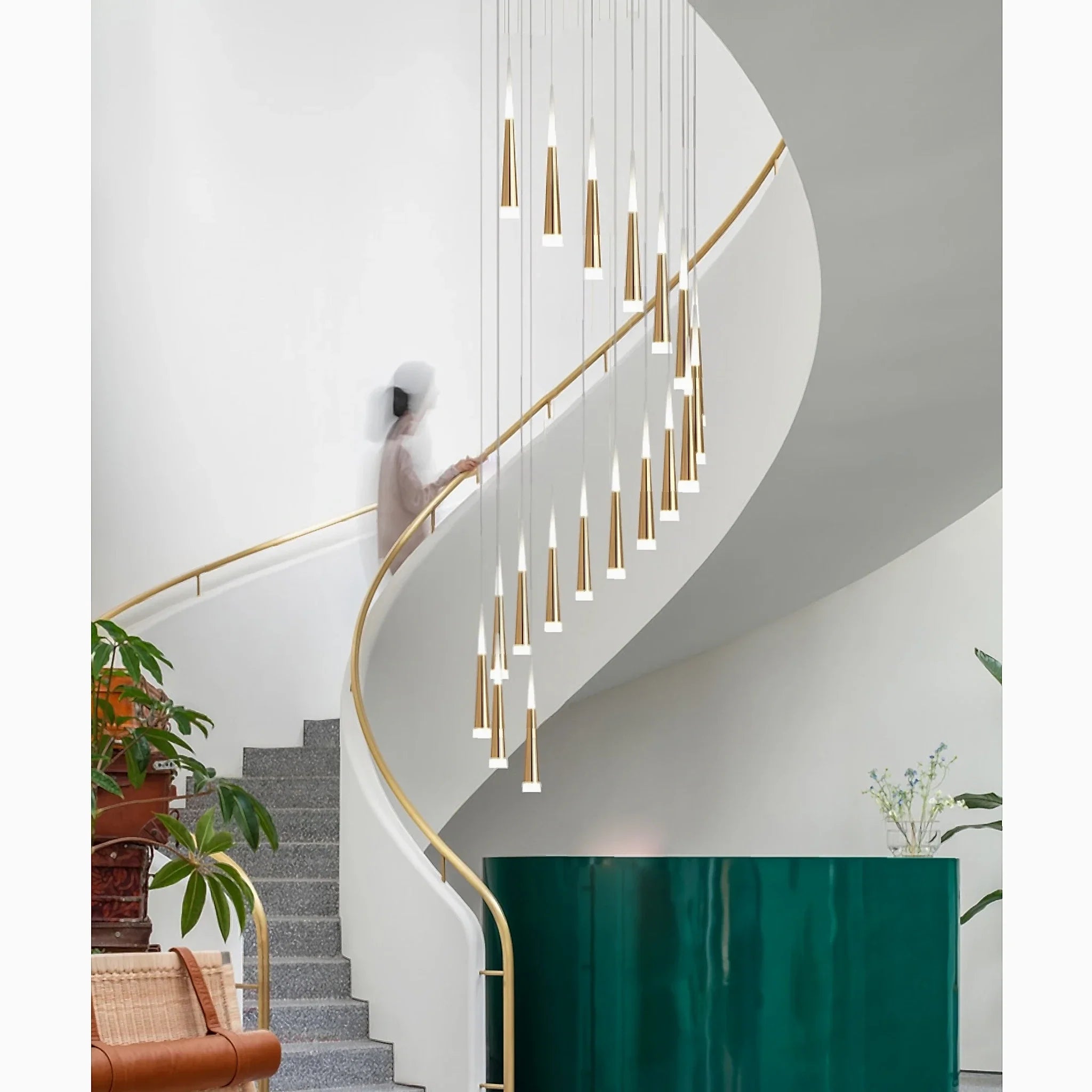 Cantaron | Modern Hanging Gold/Black Meteor Shower Chandelier