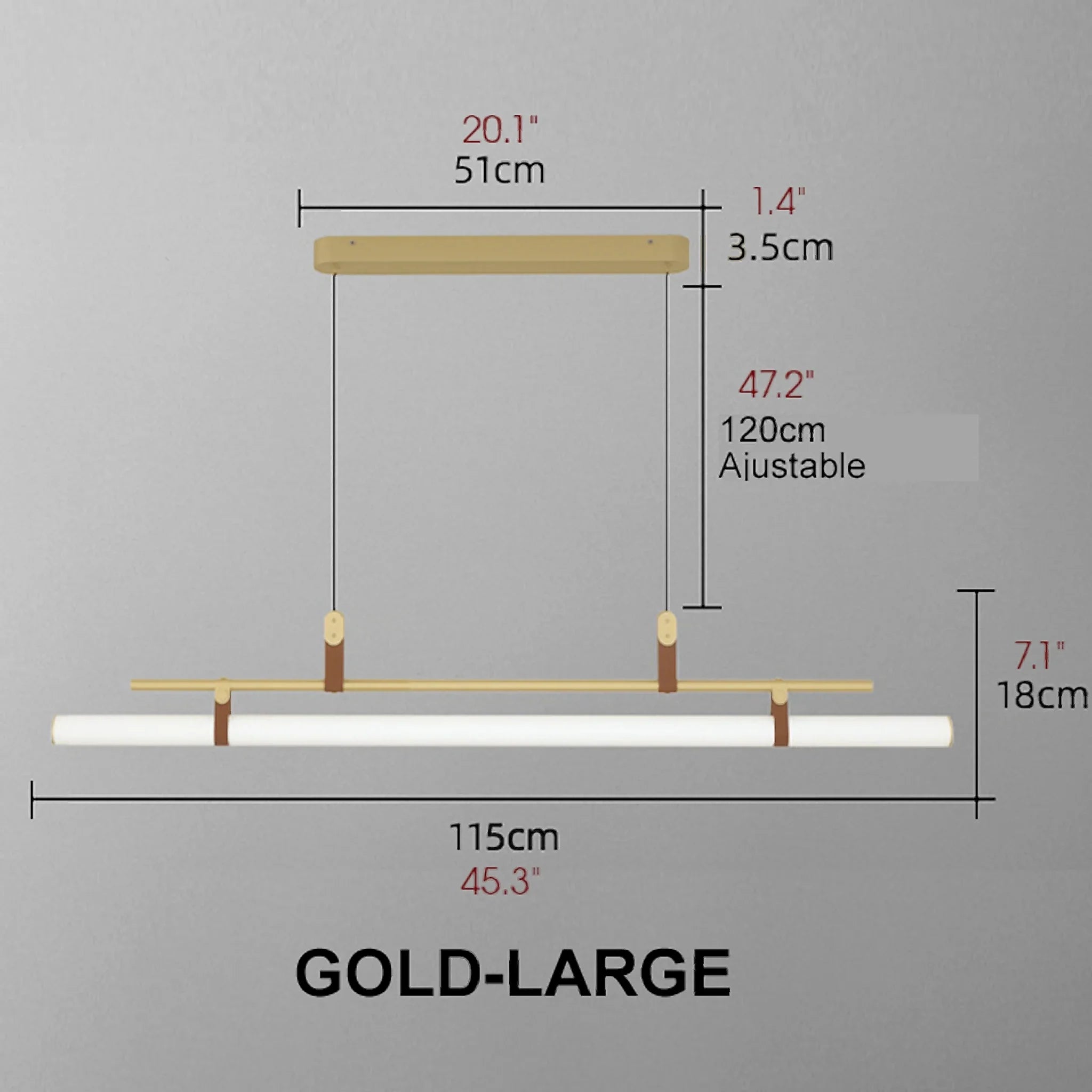 Chateauneuf-d'Entraunes | Horizontal Long Bar Pendant Lamp