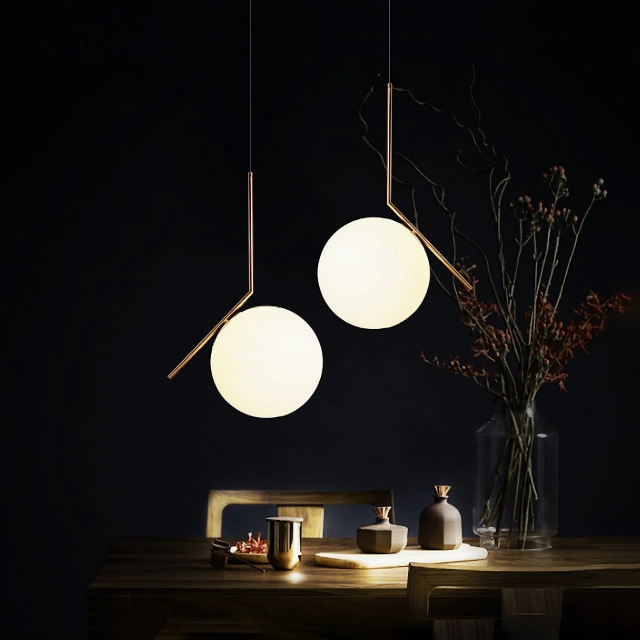 Cuebris | Nordic Iron Glass Round Ball Pendant Lighting