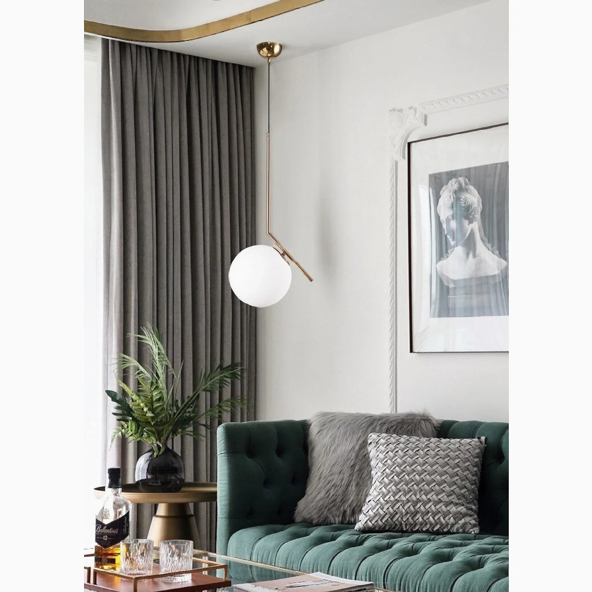 Cuebris | Nordic Iron Glass Round Ball Pendant Lighting