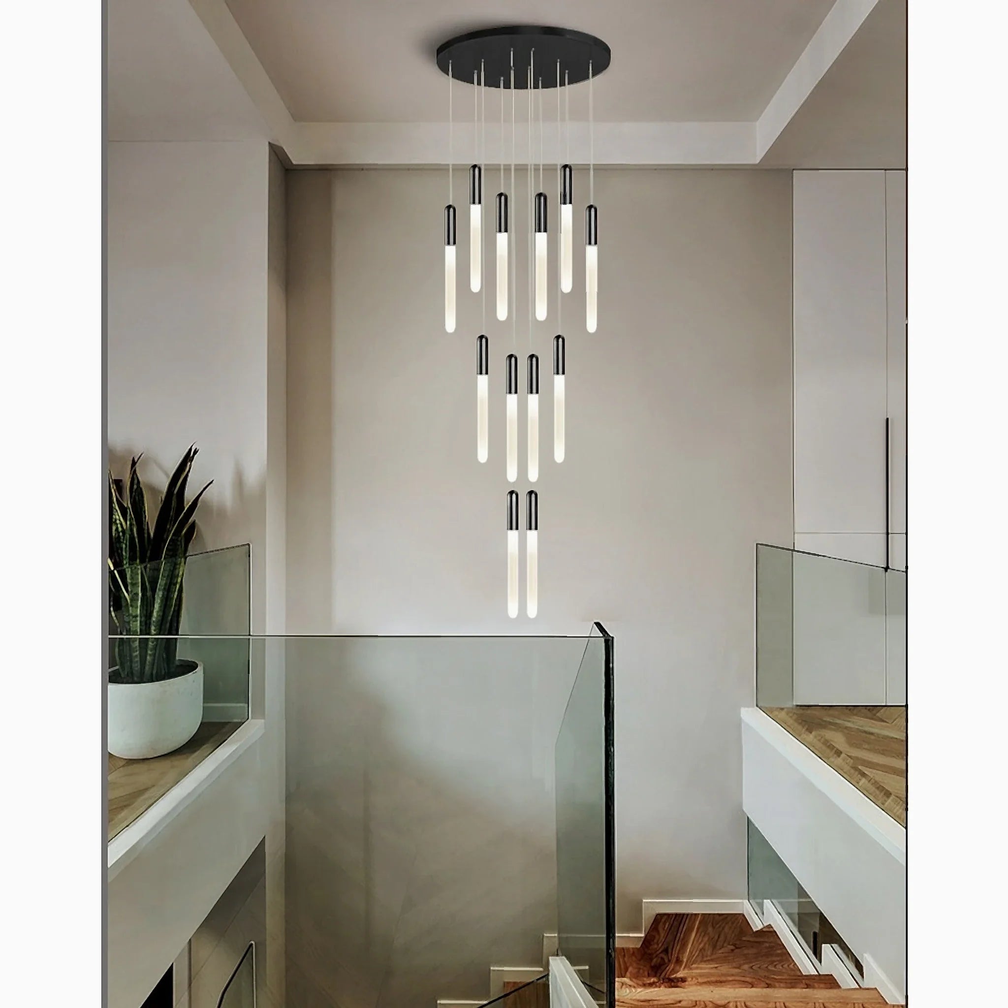 Drap | Modern Long Minimalistic Hanging LED Chandelier