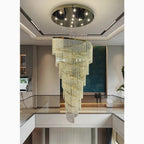 Falicon | Golden/Chrome Crystal Circular Spiral Chandelier