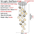 Grasse | Modern Led Crystal Hanging Light Fixtures