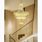 La Bollene-Vesubie | Hanging Posh Gold Crystal Chandelier