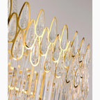La Bollene-Vesubie | Hanging Posh Gold Crystal Chandelier