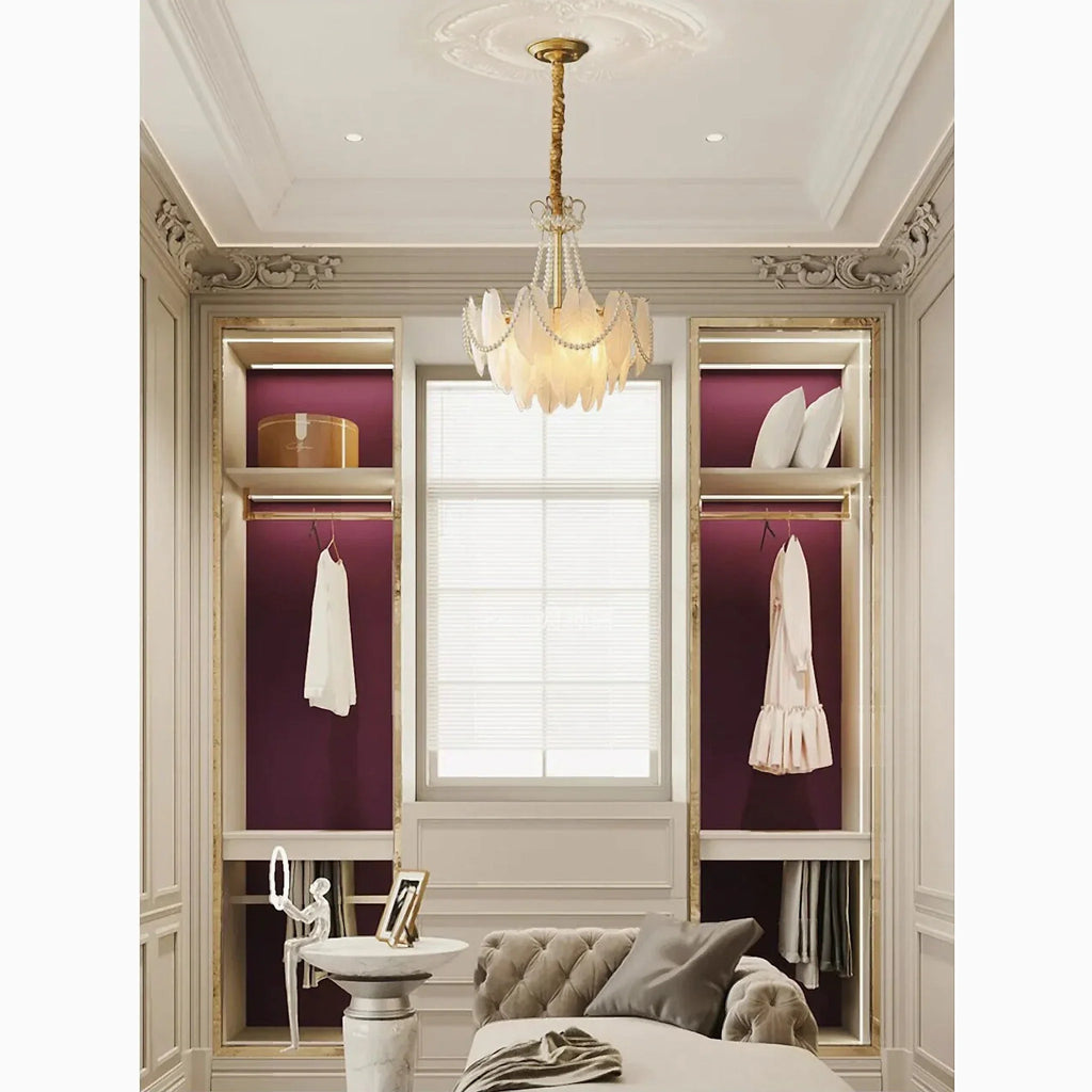 Lantosque | Lux Noble Glass Feather Elegant Chandelier