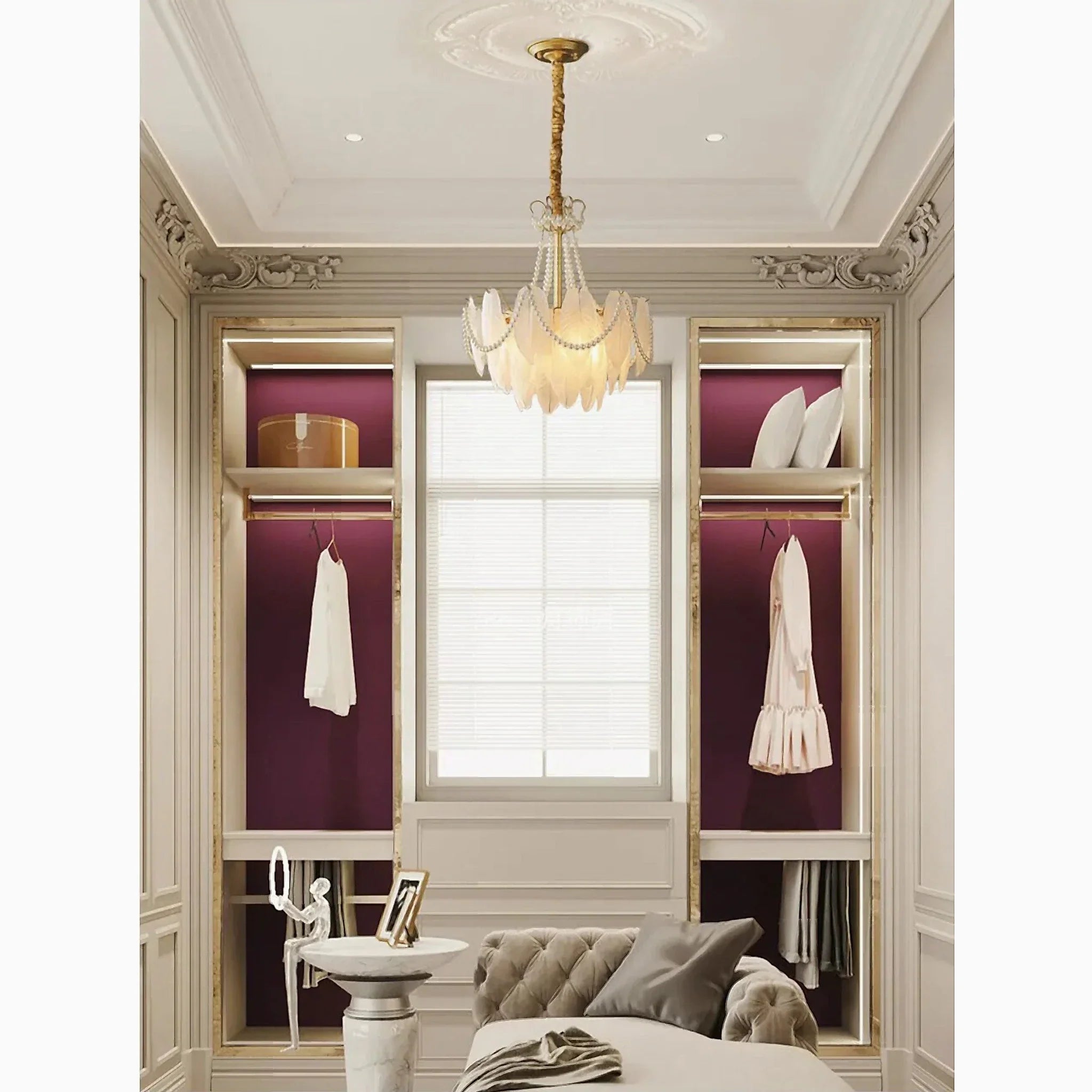 Lantosque | Lux Noble Glass Feather Elegant Chandelier