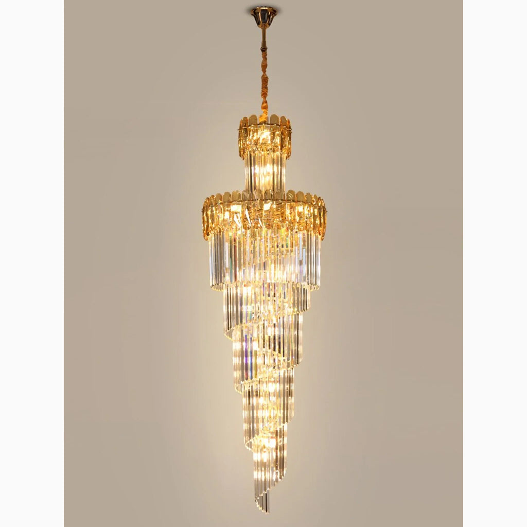 Le Cannet | Luxury Spiral Crystal Chandelier For Stairway