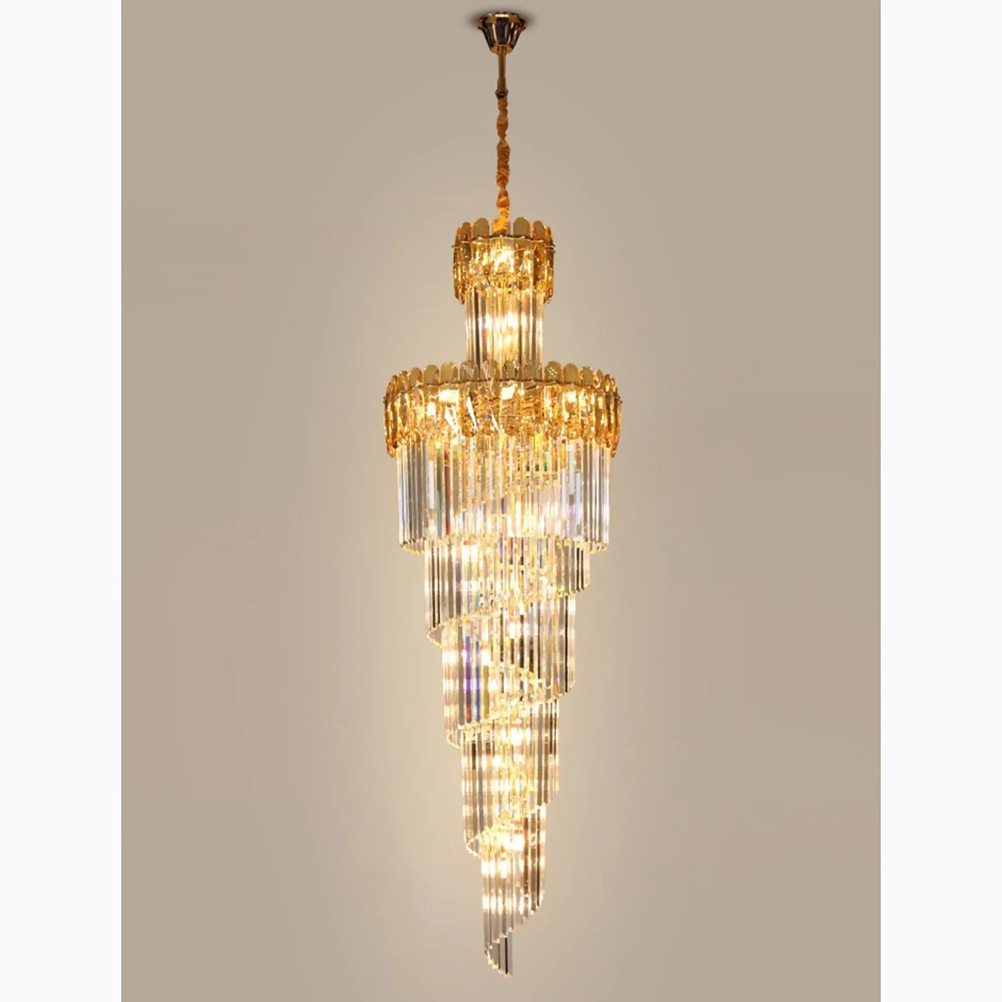 Le Cannet | Luxury Spiral Crystal Chandelier For Stairway