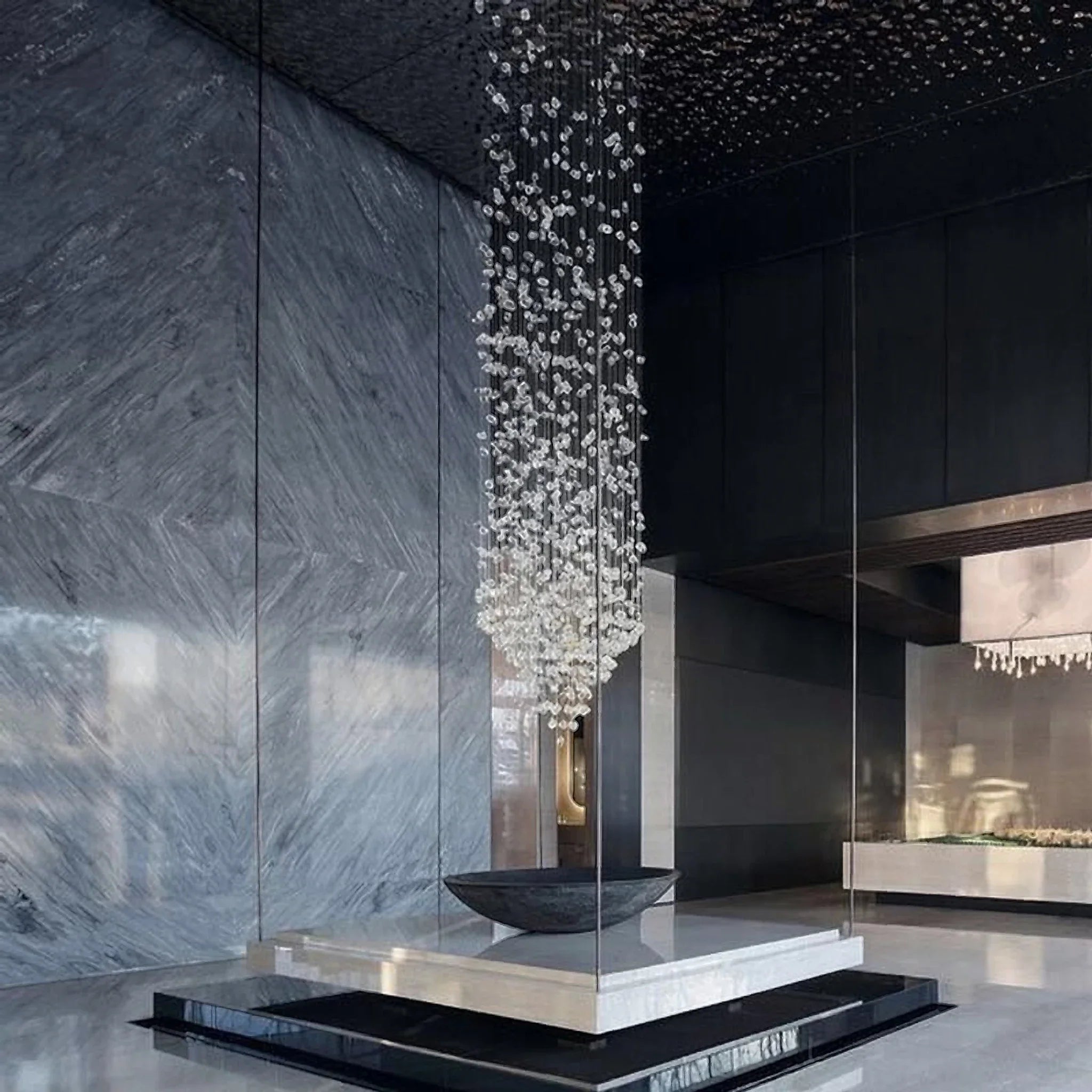 Le Port | Floating Luxury Crystal Chandelier With Decorative Stones