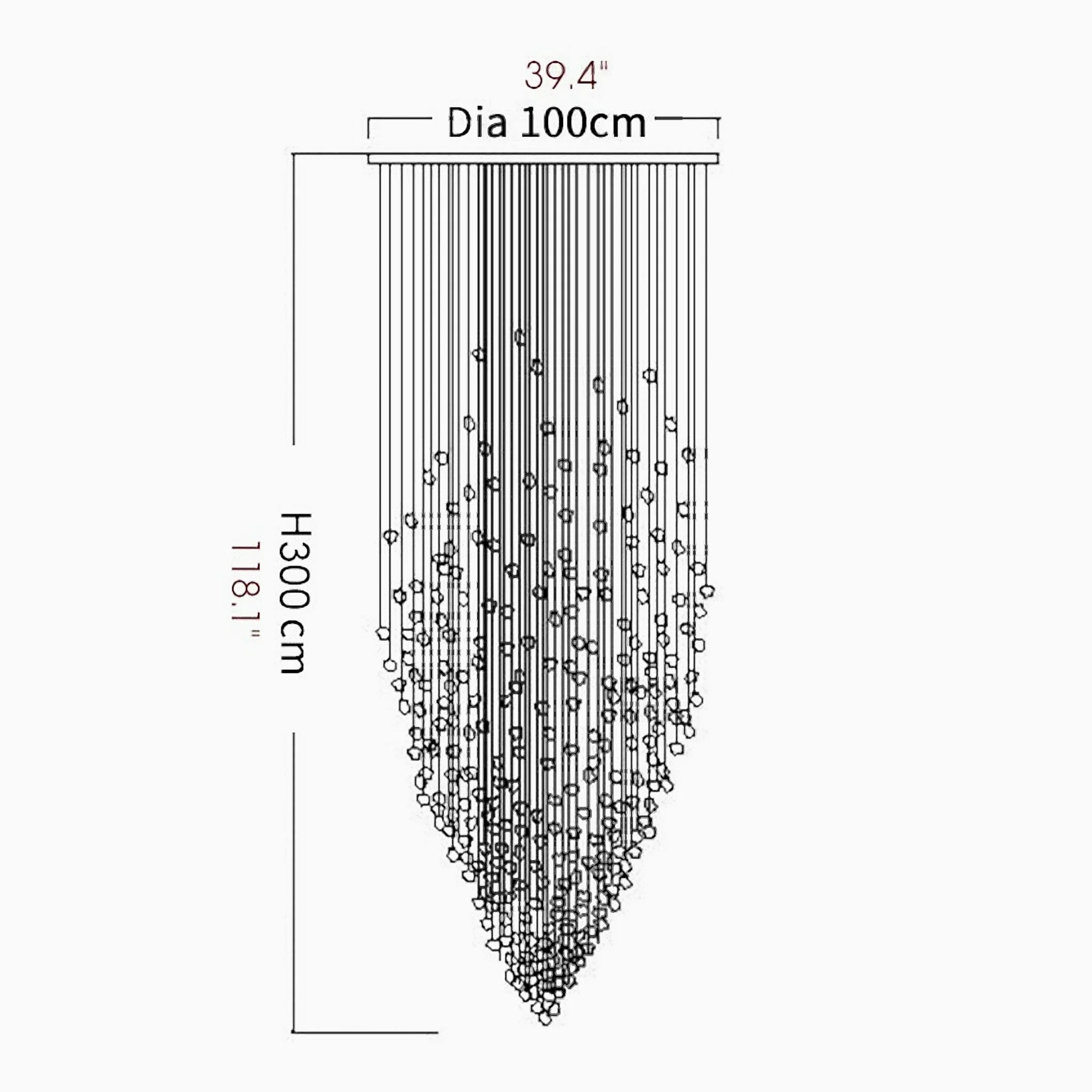 Le Port | Floating Luxury Crystal Chandelier With Decorative Stones