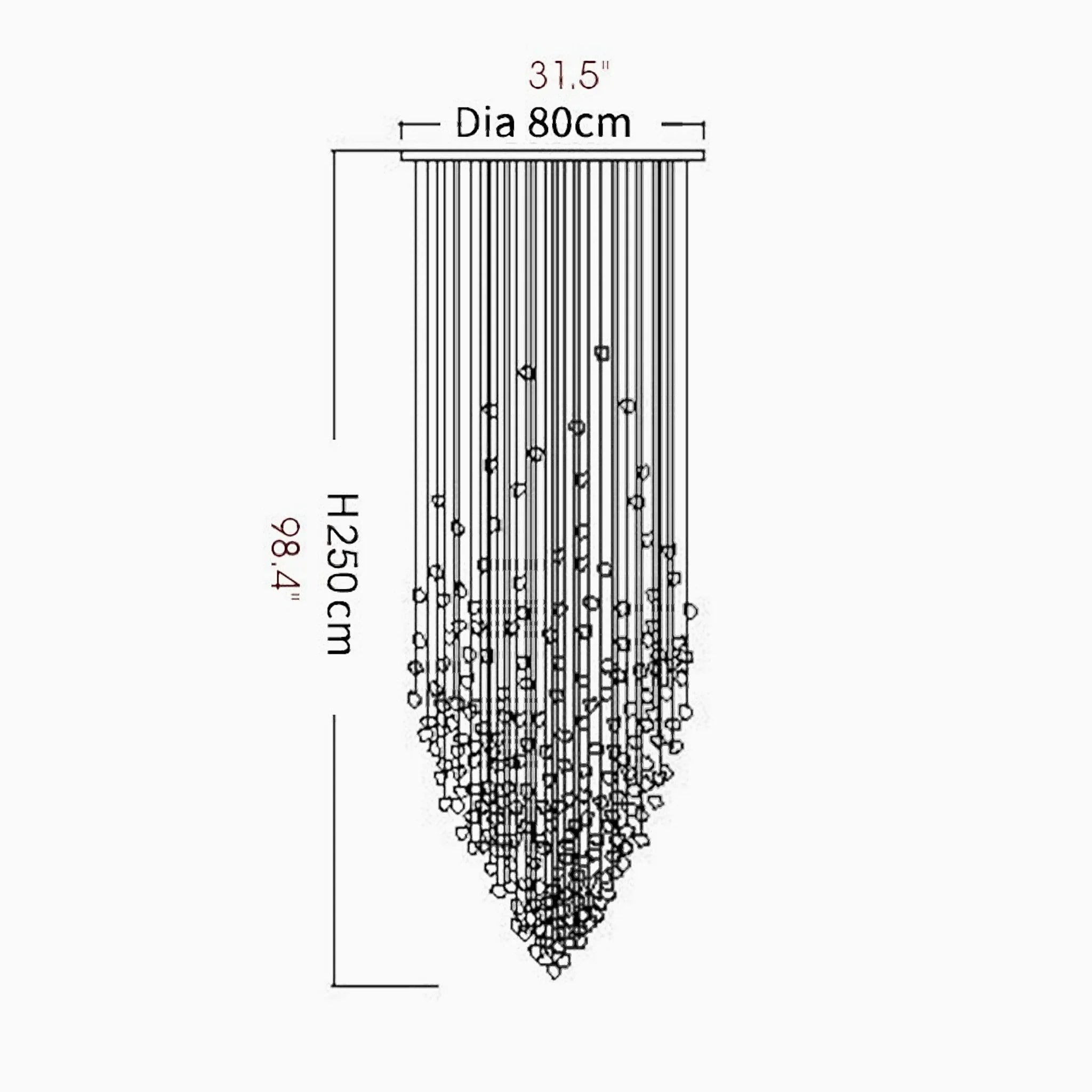 Le Port | Floating Luxury Crystal Chandelier With Decorative Stones