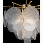 Peone | Round Obscure Glass Ceiling Chandelier