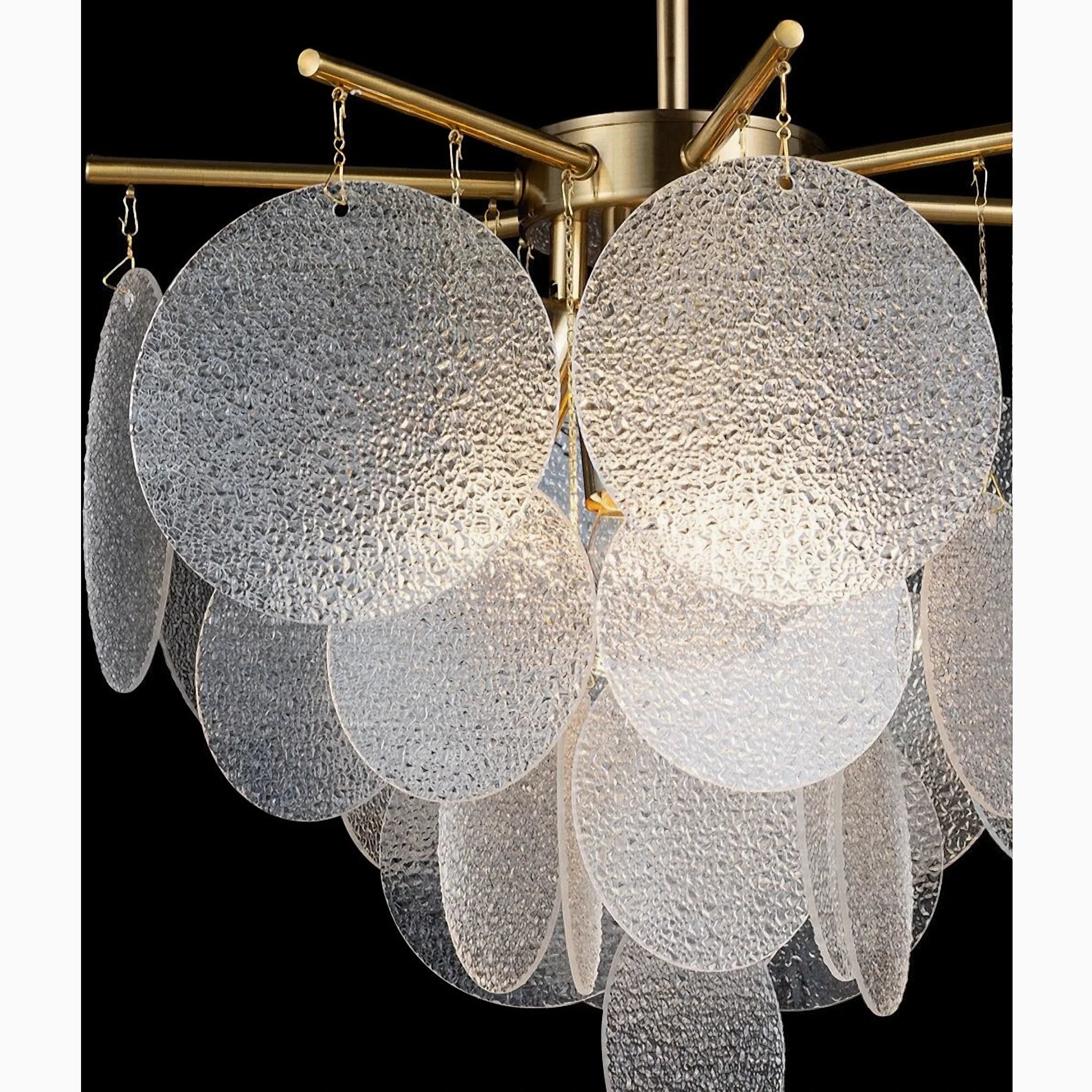 Peone | Round Obscure Glass Ceiling Chandelier