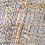 Crystal and Gold Luxury Cascading Staircase Chandelier