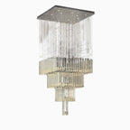 Tourrette-Levens | Modern Crystal LED Ceiling Chandelier with Square Base