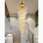 Trinite | Exclusive Long Gold Modern Crystal Chandelier
