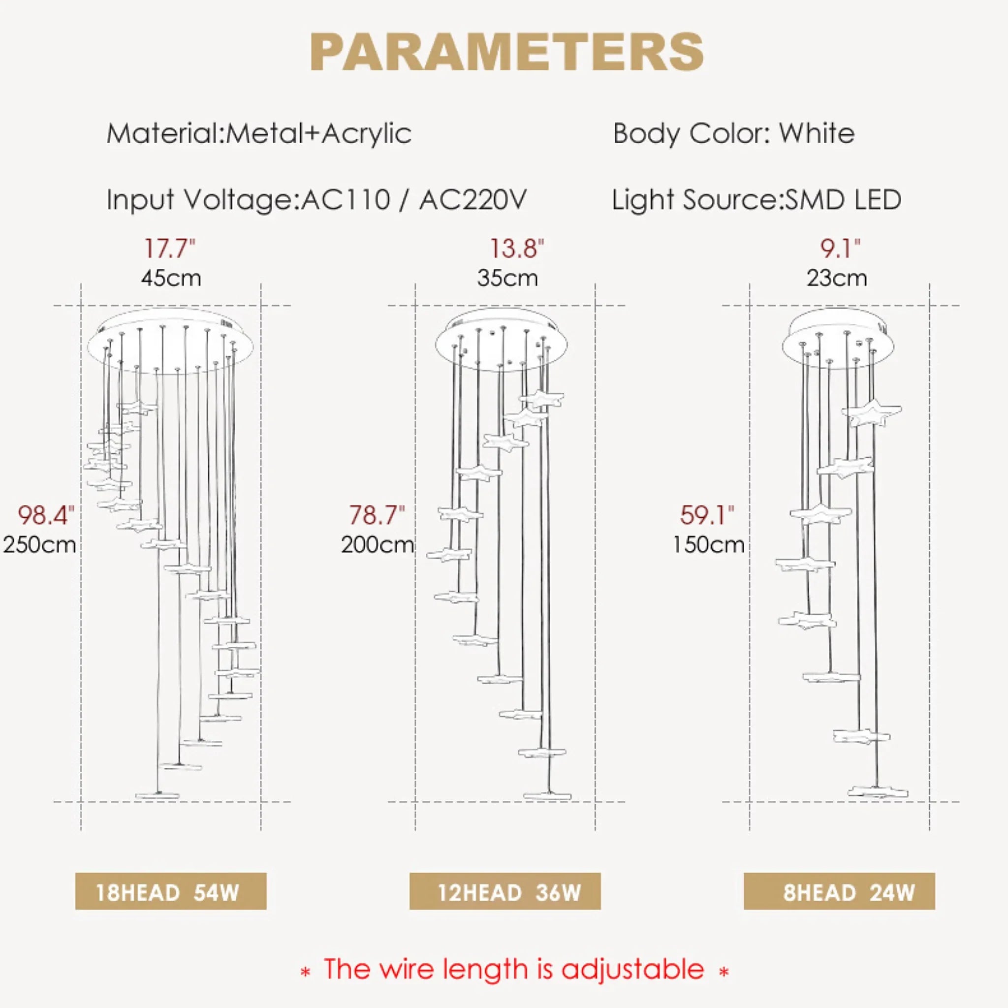 Valbonne | Stairway Star-Shaped Spiral Pendant Chandelier
